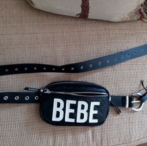 BEBE Belt with removable zipper pouch